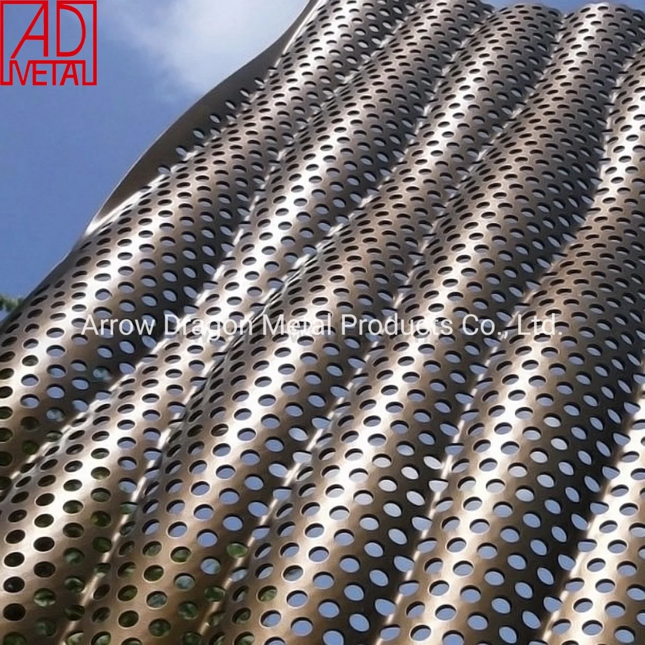 PVDF Aluminum Curved Perforated Panel for Wall Cladding