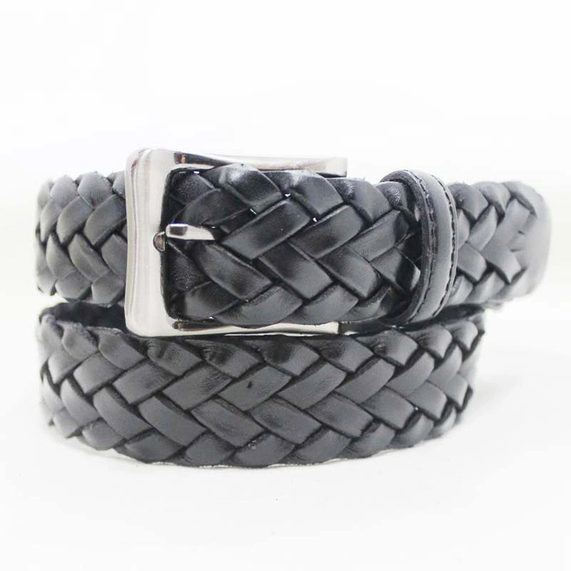 Men Women Custom Classic Woven Belt Jeans Leather Braided Belt