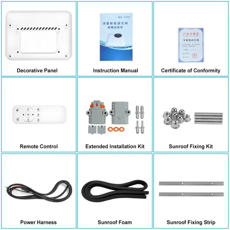 Ar condicionado AC de 12 Volts para RV Caravan Bus Refrigerador da máquina