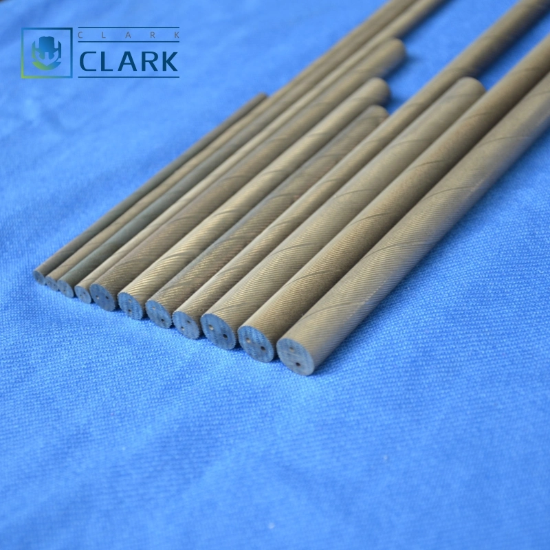 Cylinder Sintered Tungsten Rods with 2 Spiral Coolant Ducts Dia 3mm 10mm 30mm