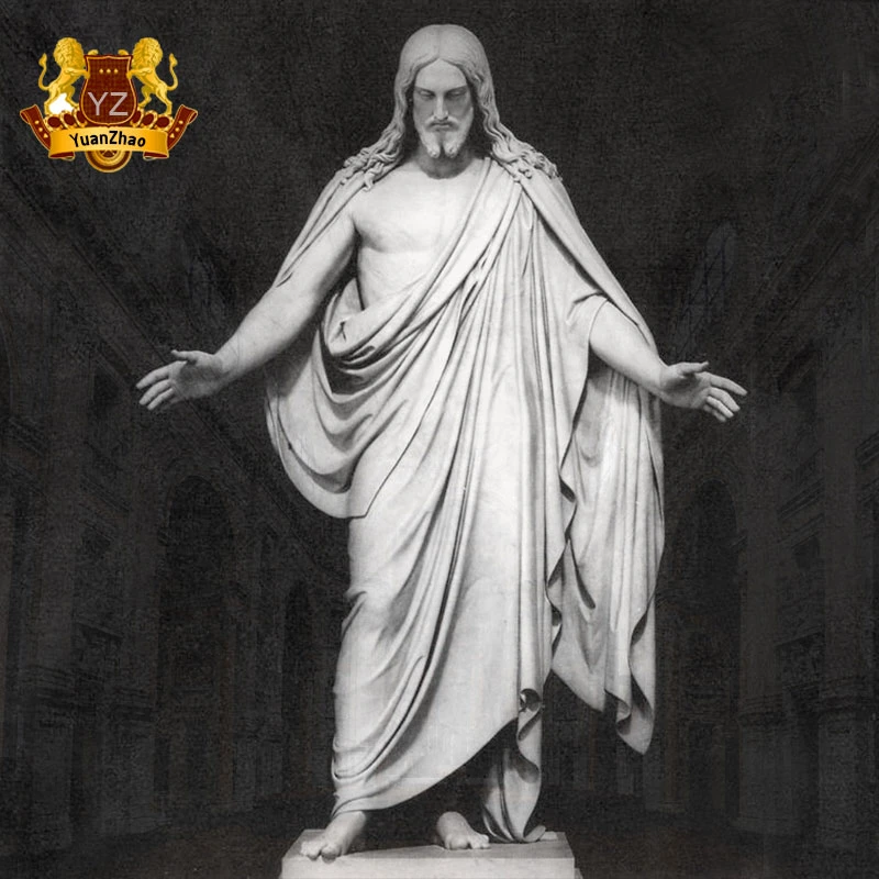 Catholic Religious Life Size White Marble Christ Jesus Statue Natural Stone Jesus Carving Sculpture