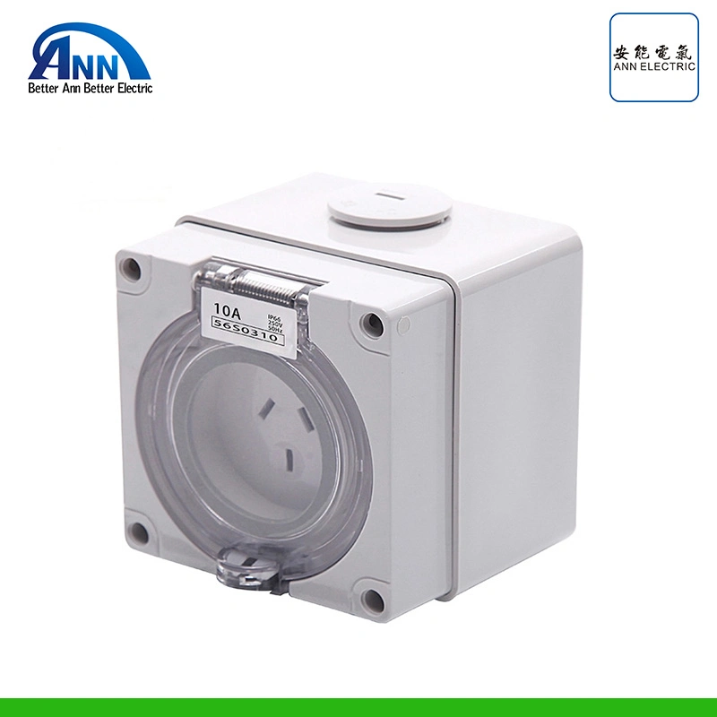 56s0313as S0315as S0310as 13A 250V Waterproof 3 Flat Pin Single Phase Industrial Power Sockets