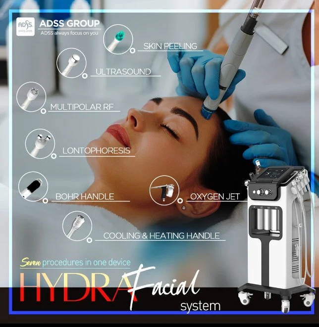 Hydra Facial مع شهادة إدارة الغذاء والدواء الأمريكية، تبريد وتدفئة، تقشير البشرة، مولتيبولور RF لعلاج الوجه