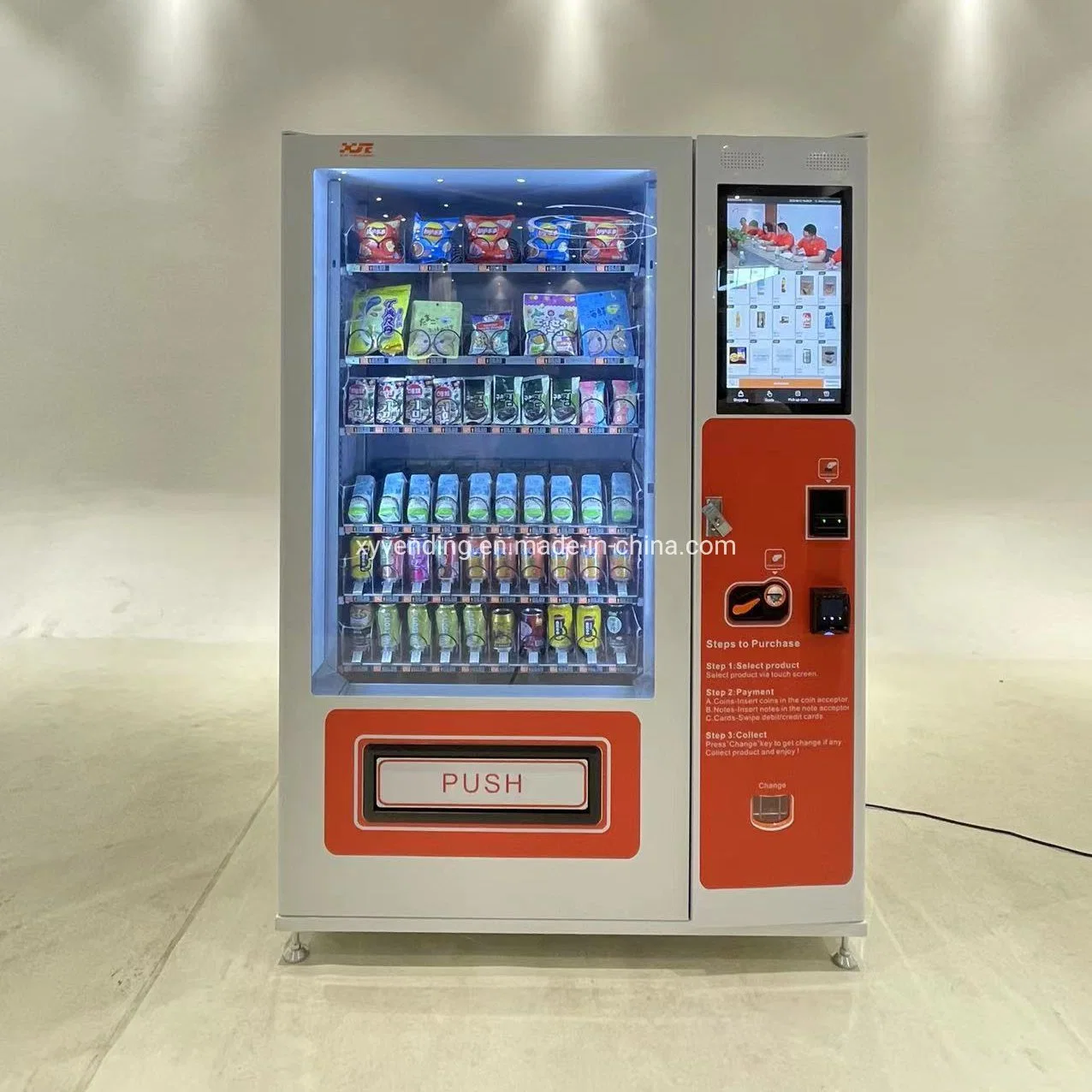 Los productos de belleza Distributeur Automatique máquina expendedora de aperitivos de la pantalla táctil