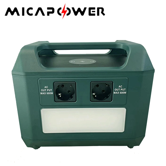 Mica Power 600W Solar Generator Reisen Lithium Batterie Outdoor Camping 1000W Tragbare Power Station große Power Bank mit LED-Licht