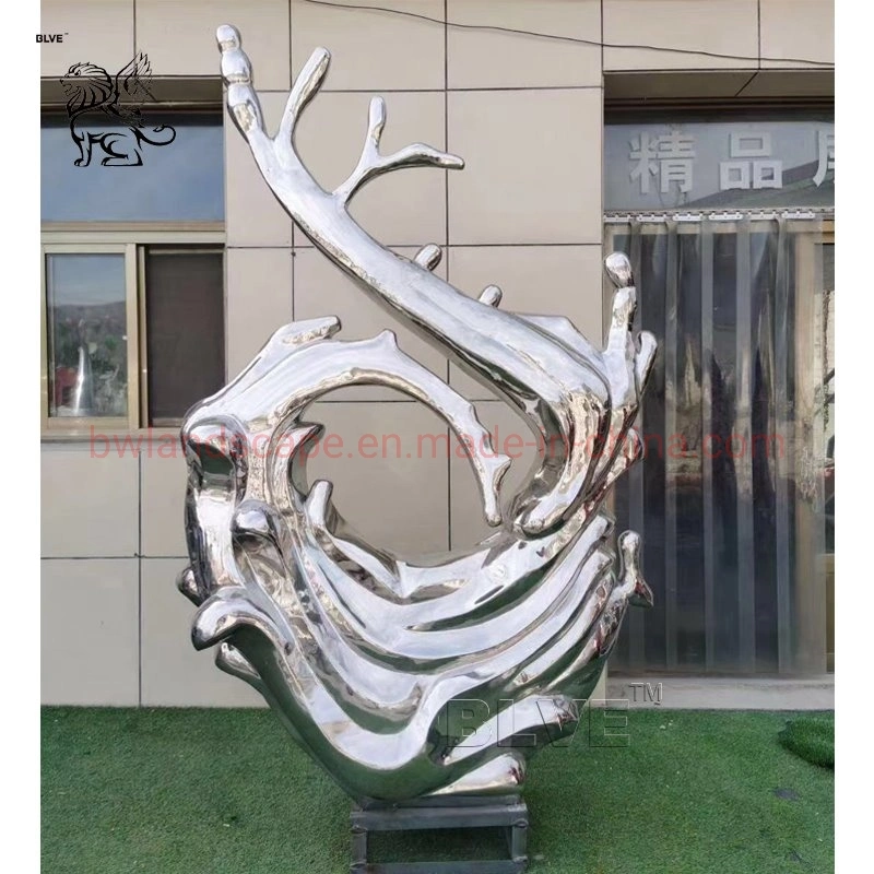 New Design Outdoor Welding Metal Sculpture Art Decoration Modern Garden Polished Stainless Steel Abstract Sculpture