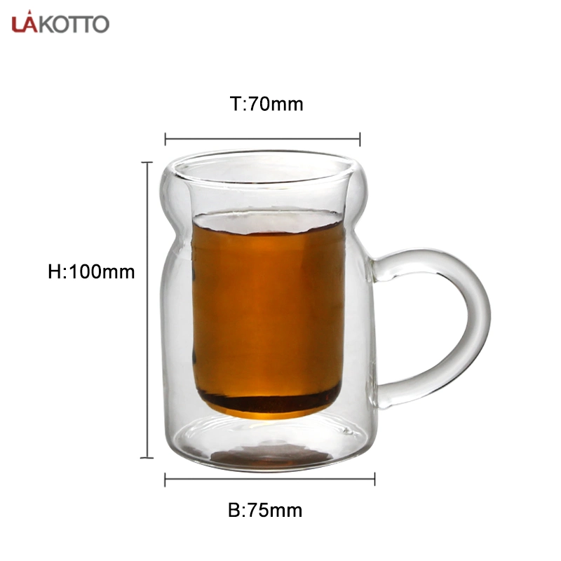 Mit Griff Lakotto Kaffee Double Wall Glas Tee Tasse Glaswaren Hohe Qualität