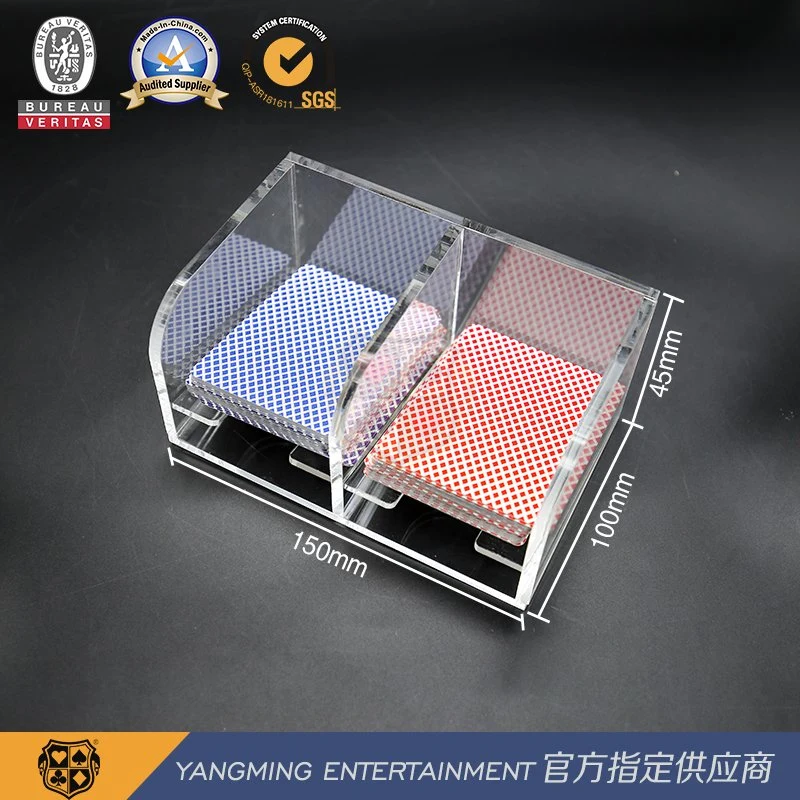 Boîte de cartes de déchets 2 en acrylique entièrement transparent Niuniu Casino Poker Support de carte de table de jeu