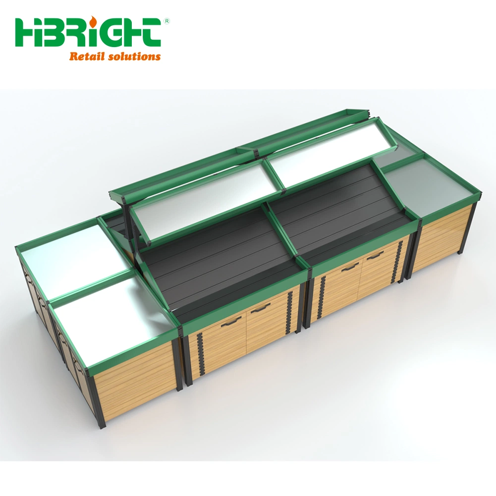 New Version Aluminium Profile Vegetable Display Rack for Supermarket