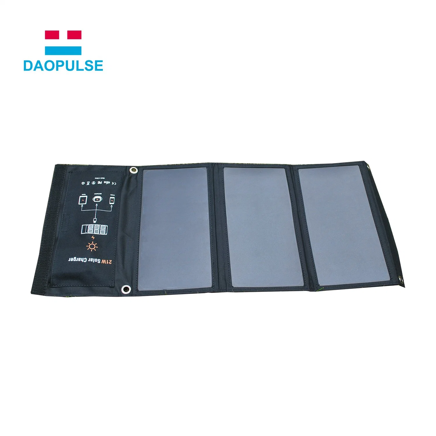 Solar Charger Dual USB Dolar Power Bank with LED Light for Outdoor Charging