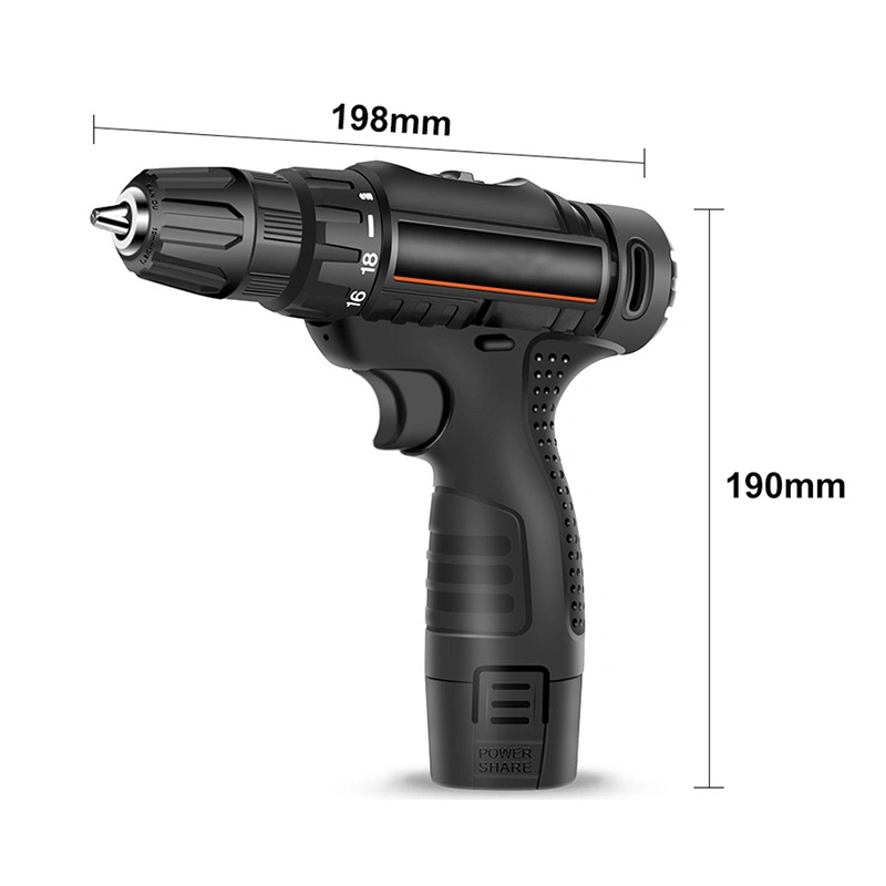 Les outils électriques rechargeables 10mm Batterie Li-ion Tournevis sans fil Kits Jeu de forets au Lithium Impact électrique