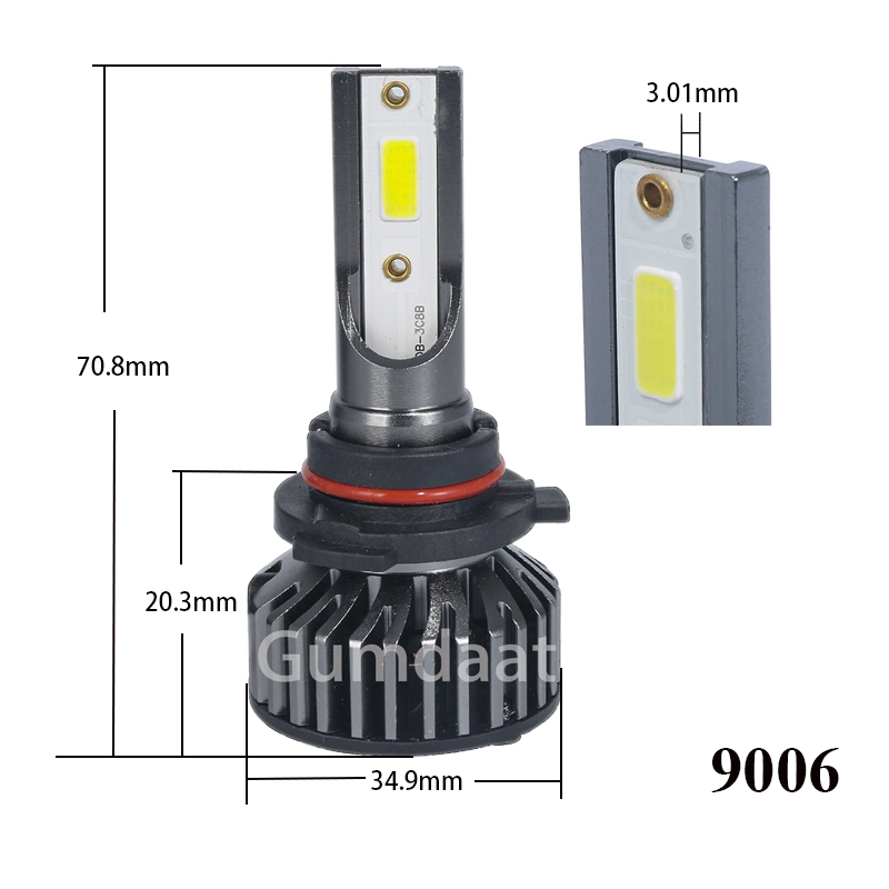 9006 Auto lámpara frontal de 25W 1200LM la luz externa 6000K Coche Faro de LED blanco