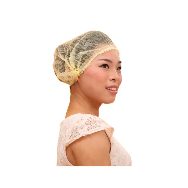 Disposable Nonwoven Hairnet Clip Mob Cap Bouffant Cap Hair Net with Elastic