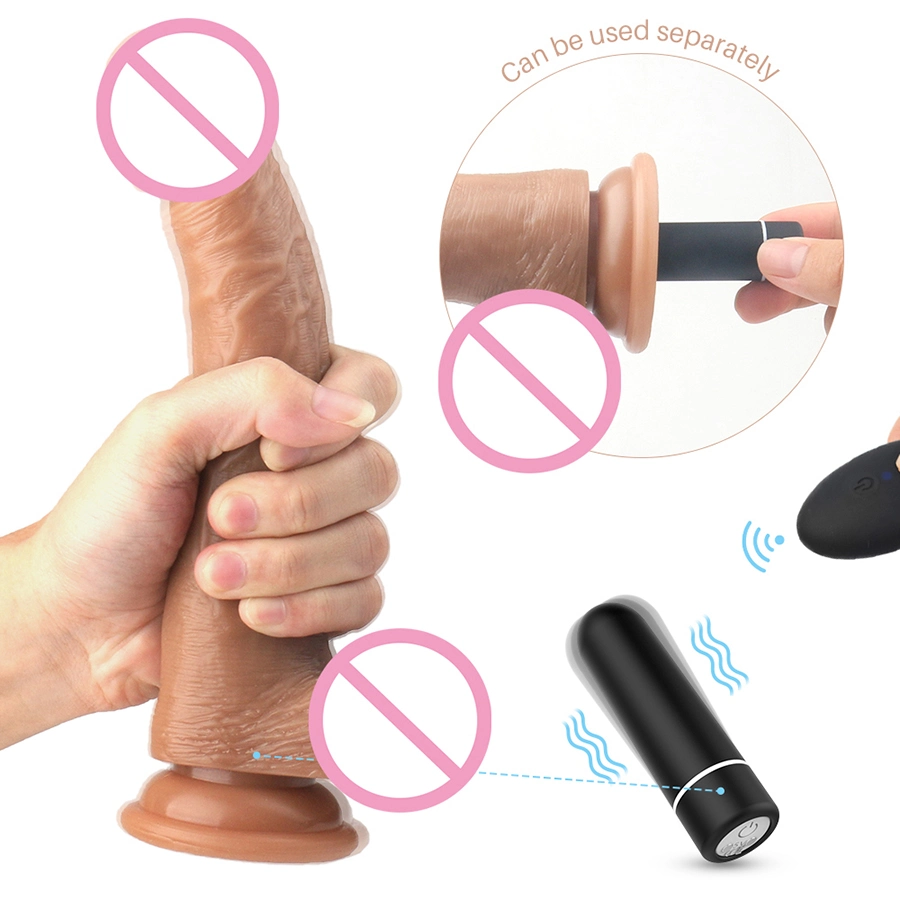 Double Material TPE Silicone Soft Adult Toy Dildo for Woman