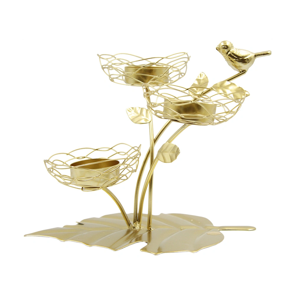 Creative Metal Bird Candle Holder Tealight Holder Leaf Shape