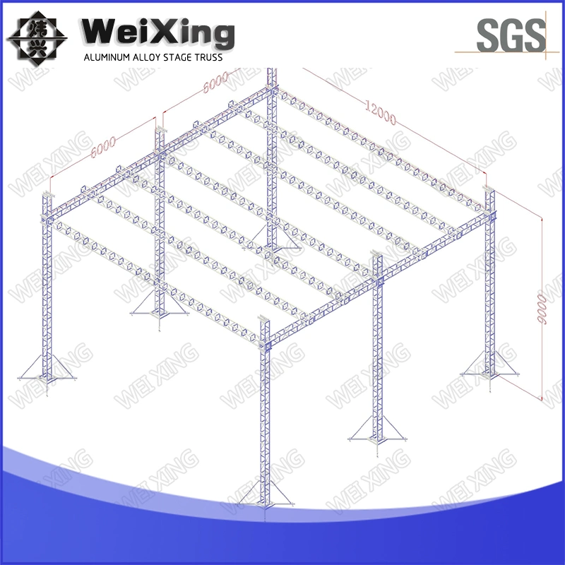12mx12mx9m, de aleación de aluminio de alta calidad marco de la armadura de la estructura de la armadura de LED de iluminación de escenarios