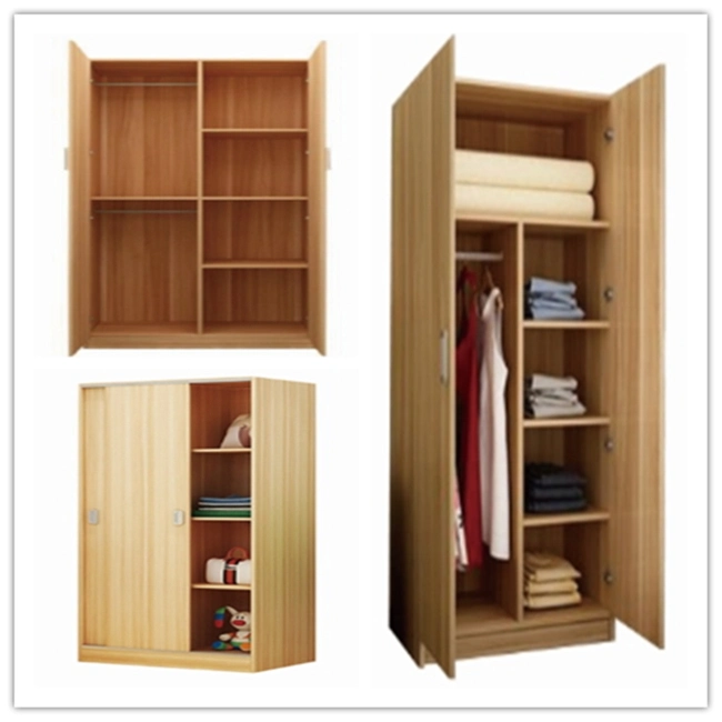 Customized Modern 2 Door MDF Wood Wooden Clothes Wardrobe