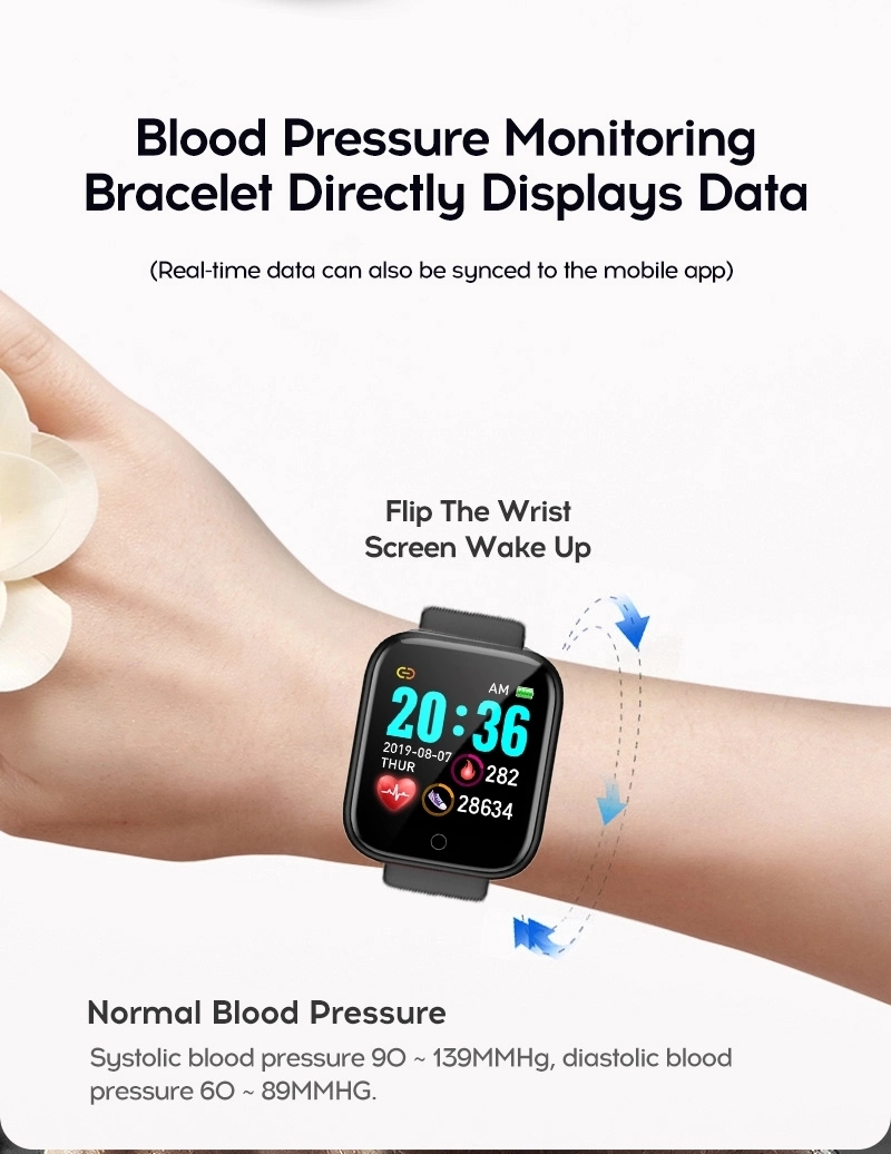 Y68 Smart Watch Heart Rate Blood Pressure Sports Smart Bracelet جهاز التتبع الإلكتروني لتتبع خطوات النوم D20 Y68 SmartWatch