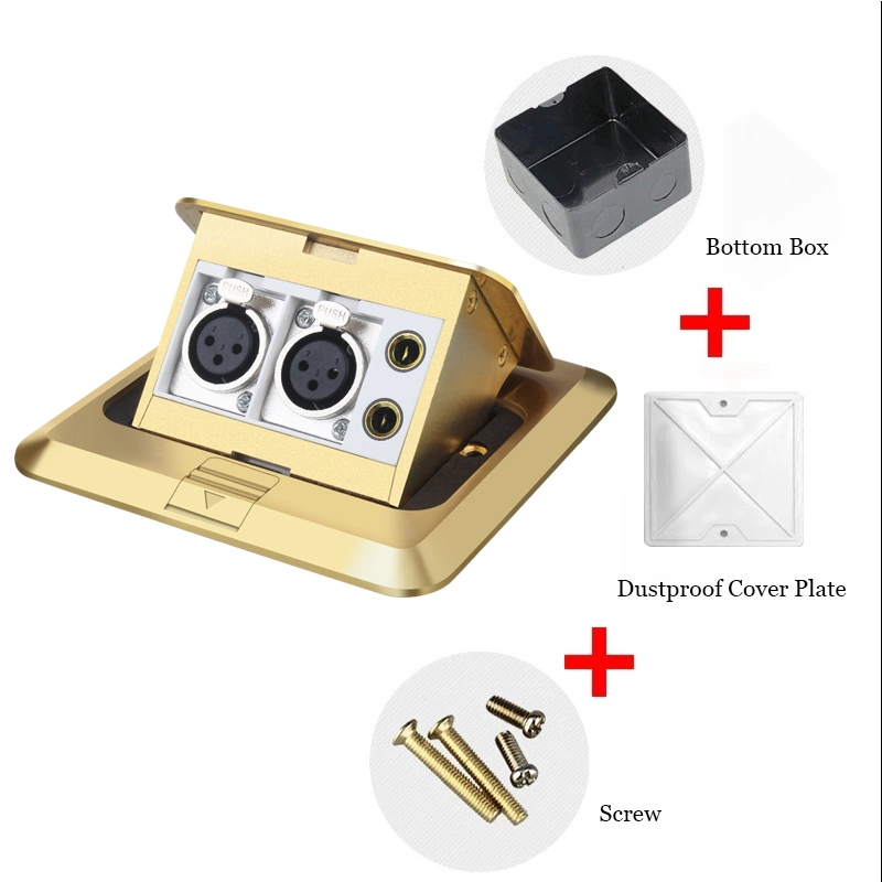 Seto Metal Floor Pop up Connectivity Box Desktop Socket with 2 XLR Connector