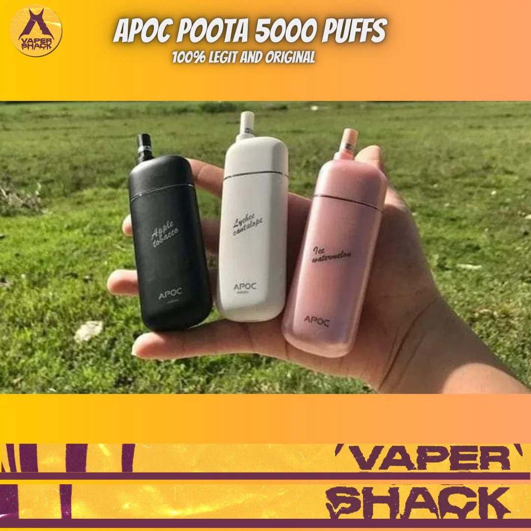 يمكن لبركان زيبود الخاص ذو الملصق الخاص، فيبوكوبي كويت، الذبابة أن تبتكر Jodk vaporizer Vapehome Apoc Poota 5000 Vape Disposable/Chargeable