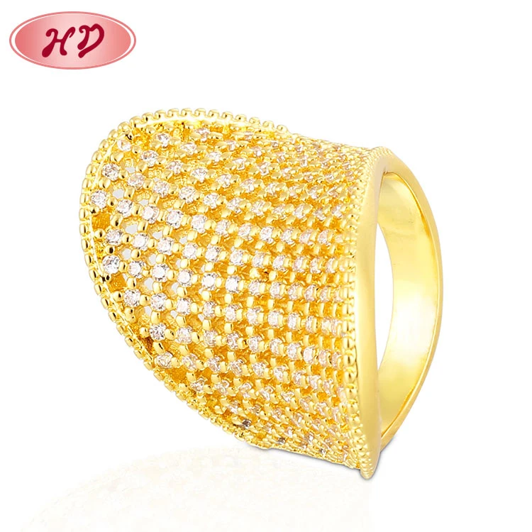 Fashion 18K Gold Color Unique Rings Jewellery Women CZ Rings