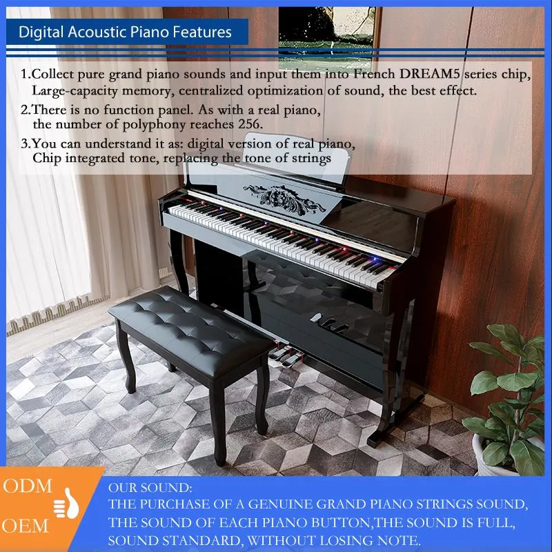 Wooden Piano Vertical Digital Piano Hammer Action Musical Instrument Piano Keyboard Price