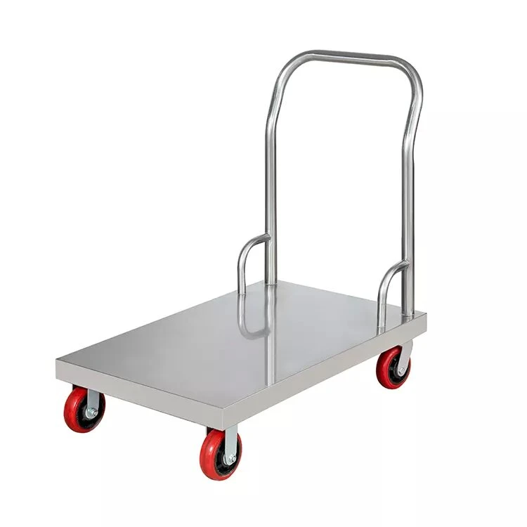 300kg Folding Platform Trolley Hand Cart Portable Flatbed Cart Heavy Duty Hand Truck Foldable Dolly with Big Wheel