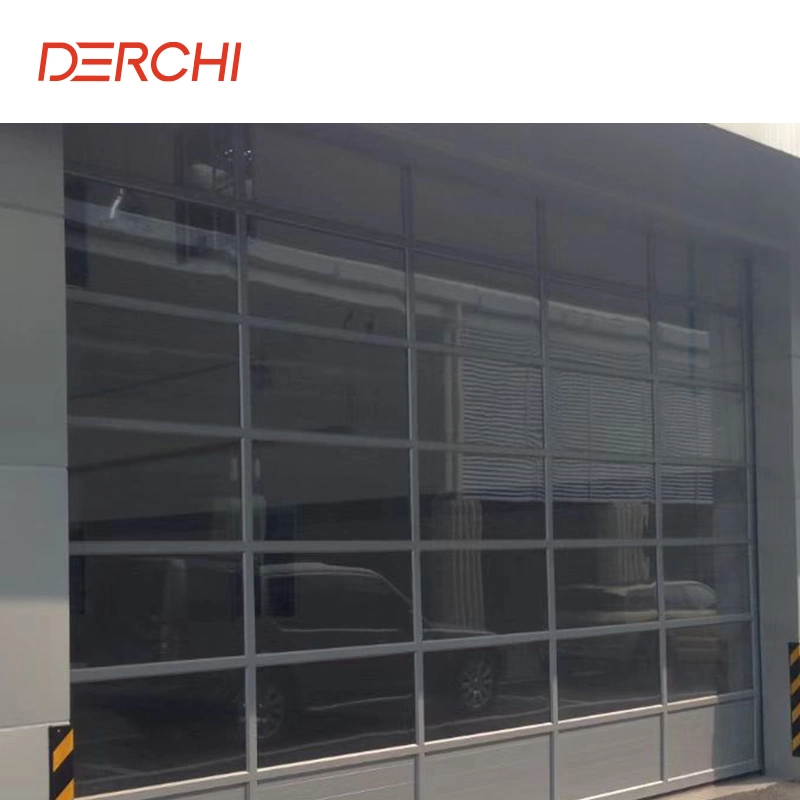 Residential Villa Roller Glass Garage Door Modern Aluminum Alloy Electric Remote Control Motor, Thermal Insulation