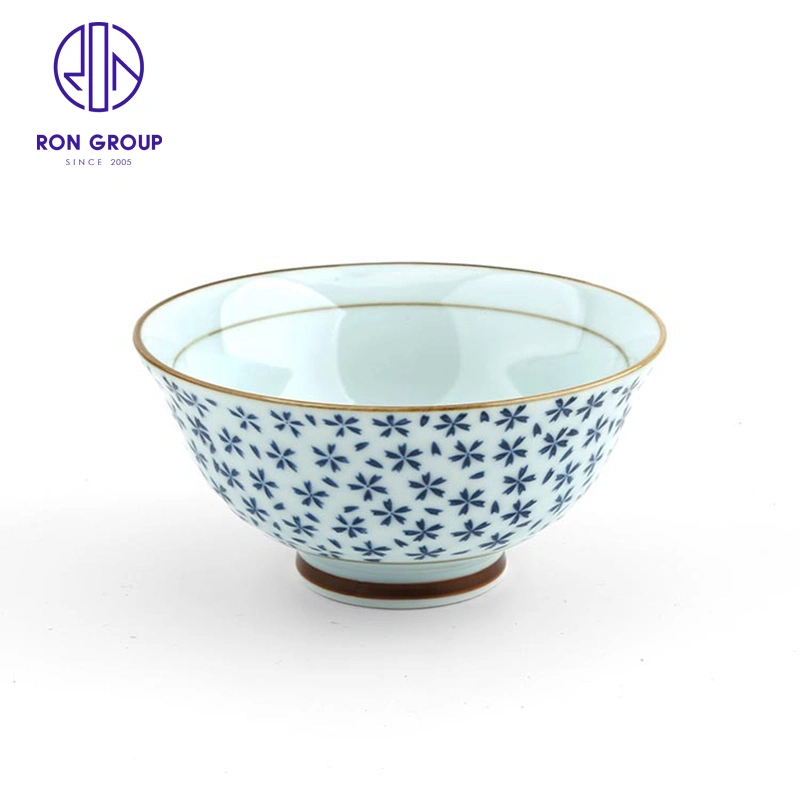Wholesale/Supplier Modern Ceramic Tableware Blue Star Chinese Style Rice Bowl Dinnerware for Hotel Restaurant Catering
