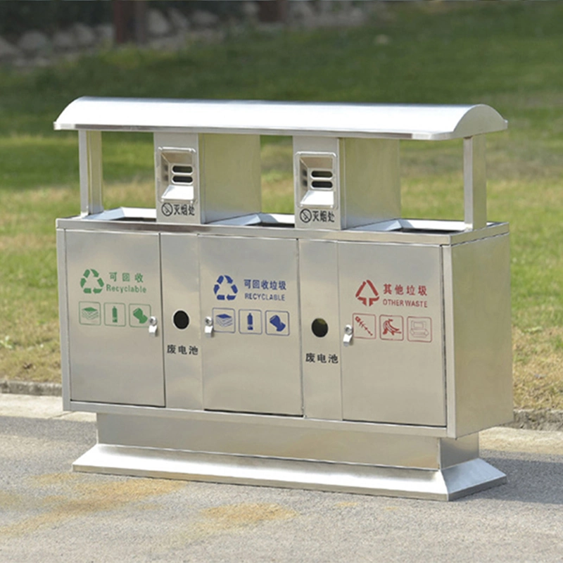 Recycle Hotel Outside Square Stainless Steel Waste Container