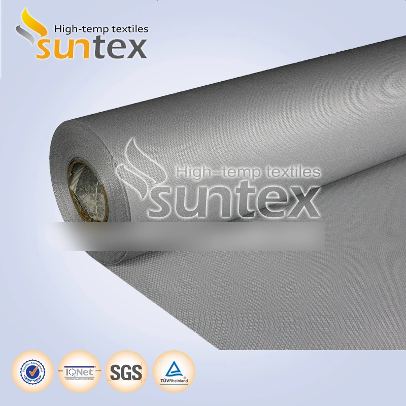 690g Grey Thick Flame Retardant PU Coated Fiberglass Textiles