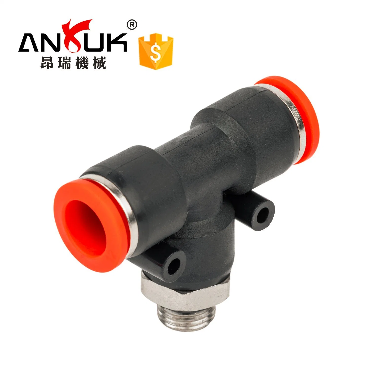 Pb Series T Type 3 Way Air Hose Connector Plastic Quick Connect Fitting