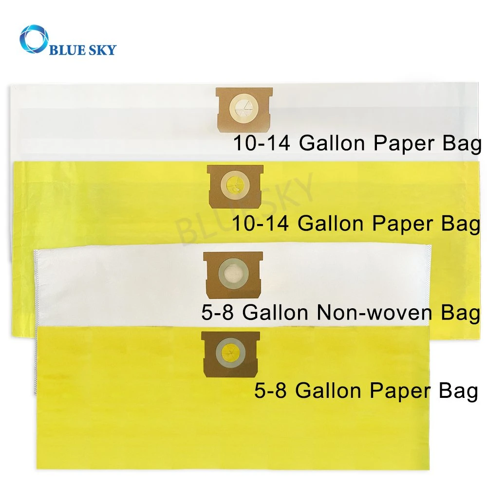 Sacs de filtre HEPA en papier jaune pour aspirateur Shop VAC de 5 à 8 gallons Remplace la pièce de type H 90671 9067100.