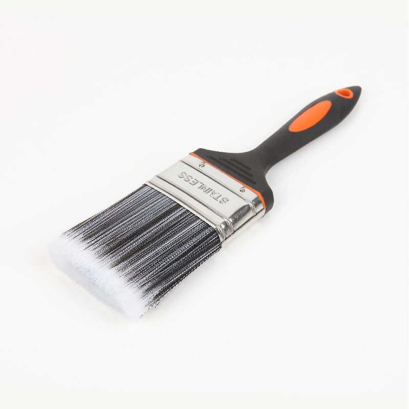 MSN Nylon Hair Flat Head Rubber Handle Oil Custom Personalized American Paint Brush