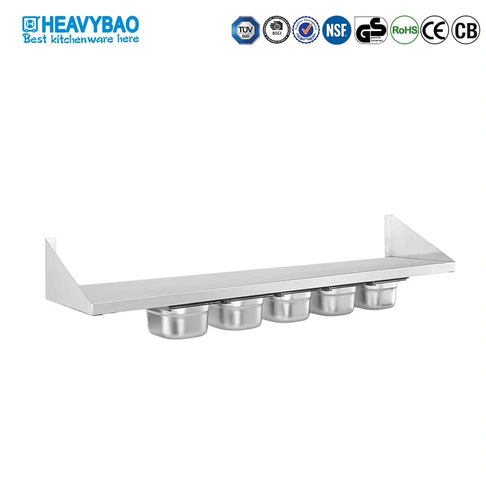 Heavybao Stainless Steel Kitchen Spice Shelves for Gn 1/6