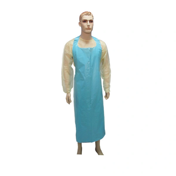 Waterproof Disposable HDPE LDPE Plastic Disposable PE Slaughtering Apron for Adults