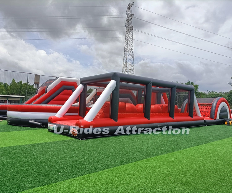 Outdoor inflatable trampoline park obstacles park ninja warrior running inflatable obstacle course for kids and adult Commercial Halloween events