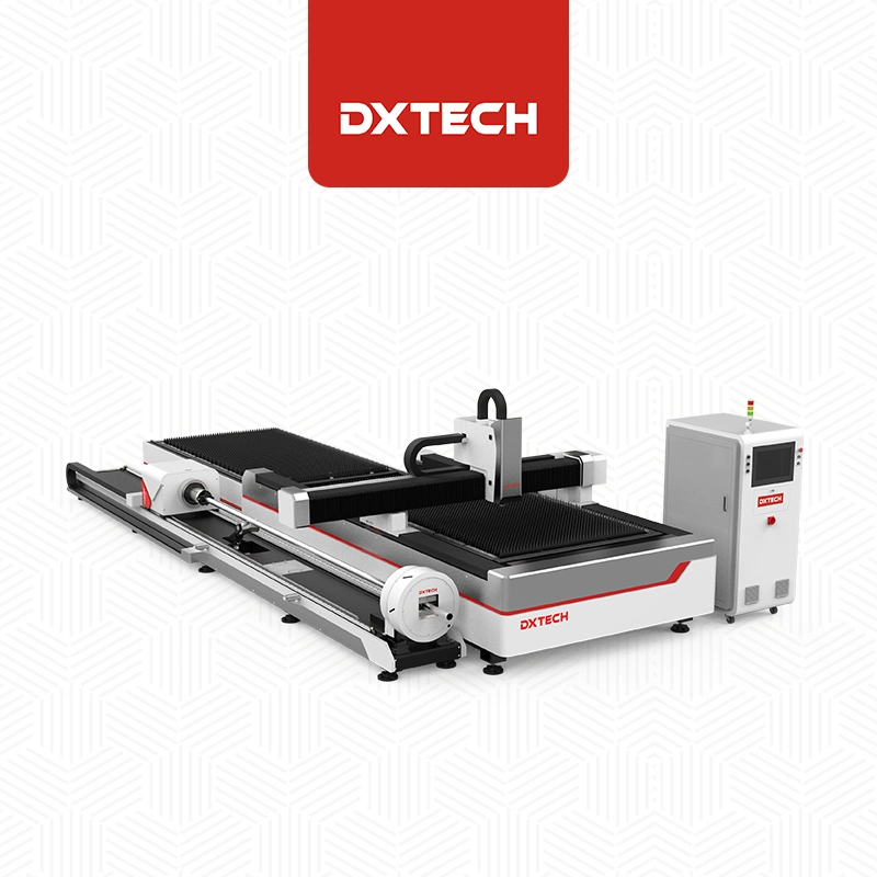 Dxtech Facotry 1-6kw Sheet Tube Laser Cutting Machine 10mm Stainless Steel 25mm Carbon Steel Cutting for Construction Sturcture Decoration Industrial Use