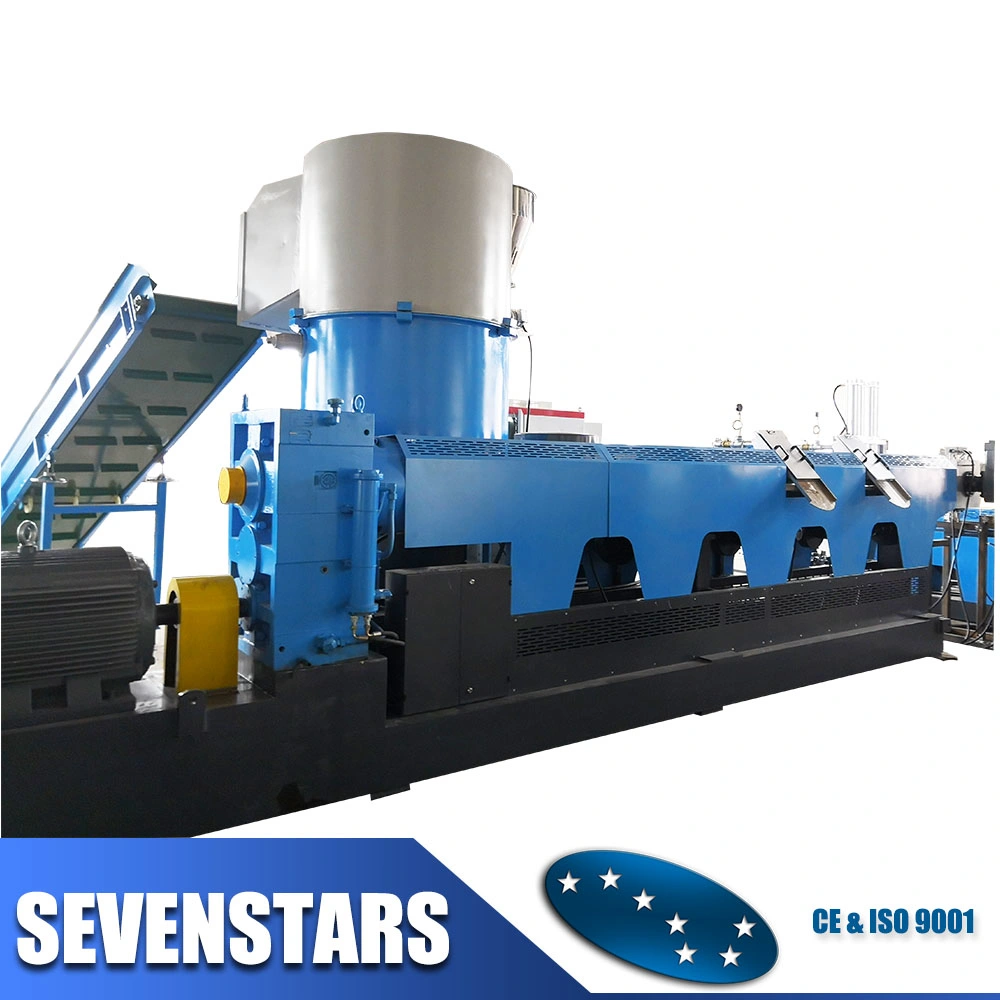 Water-Ring Cutting Plastic HDPE Film Scraps Flakes Granules Pellets Extruder Making Machines