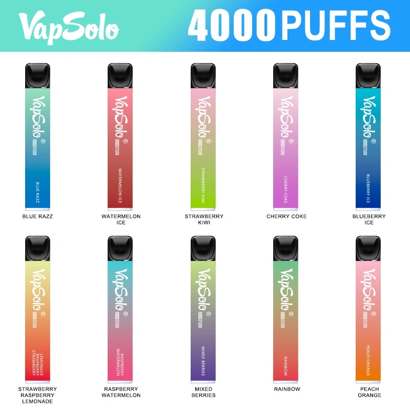 Shenzhen e cigarro Vapsolo 4000 puff Boom Pape descartável 8 ml Carregador de caneta e gancho do vaporizador elétrico