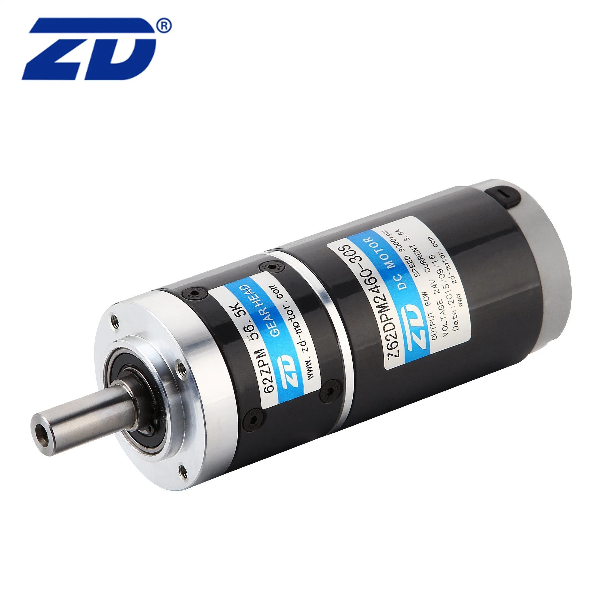 ZD 60W de puissance tension 24V 62mm de la transmission du moteur à engrenages planétaires CC sans balai