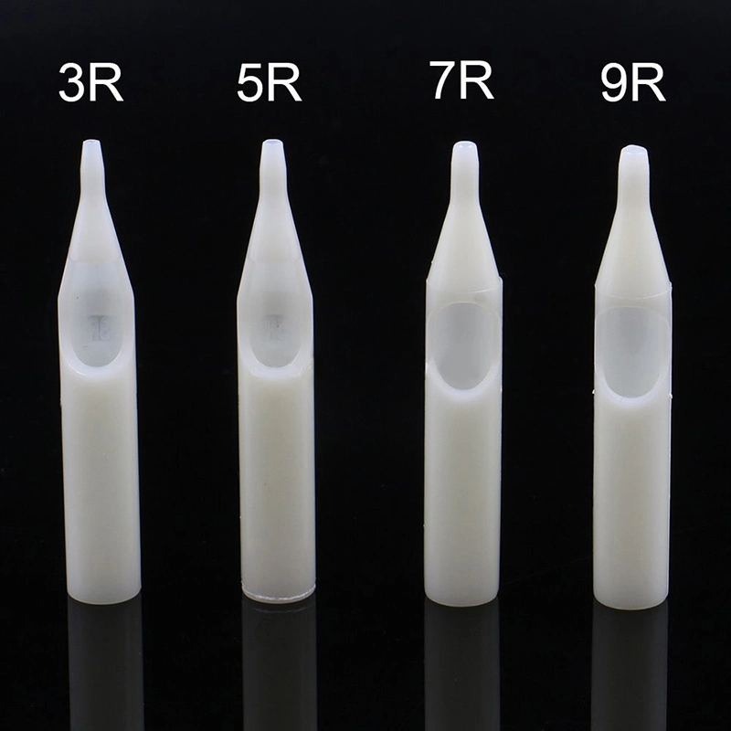 Professional Disposable White Plastic 3r 5r 7r 5f Tattoo Nozzle Tips for Tattoo Standard Needles