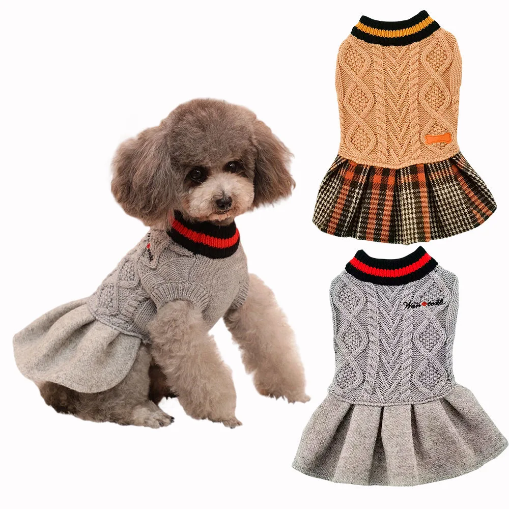 High quality/High cost performance  New Soft and Comfortable Pet Skirt Dog Knitted Clothes