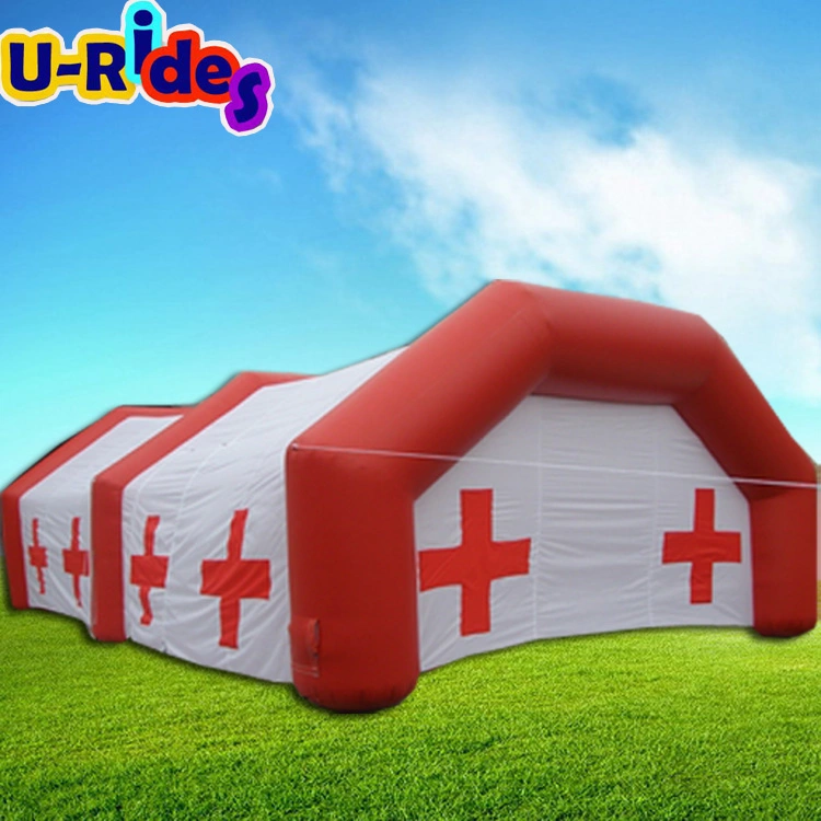 Persona de 20 tiendas de campaña de Médicos de la Cruz Roja con inflables