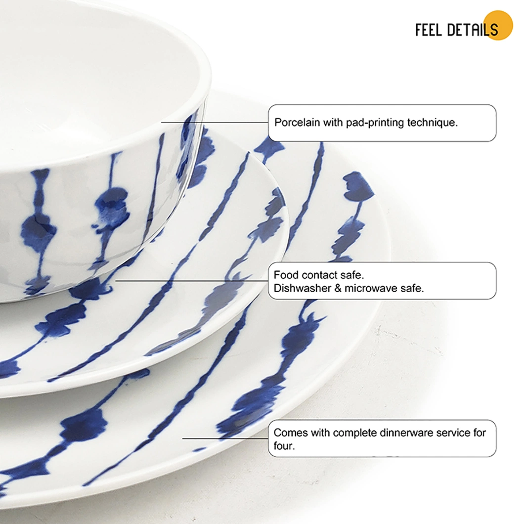 Conjunto de jantar Raylon New Design as placas de mesa em cerâmica definem o louça de jantar Conjuntos de jantar de porcelana