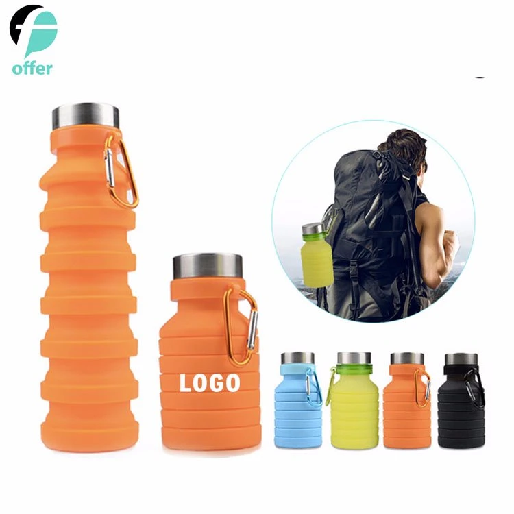 Faltbare Kaffeetasse Silikon faltbare Tasse / Becher Sport Flasche mit Deckel - Faltbarer &amp; Tragbarer &amp; leichter Reisebecher für den Außenbereich Camping Wandern