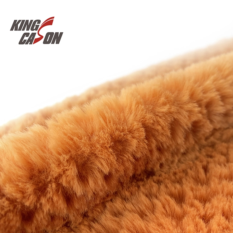 Kingcason 100% Polyester Microfiber Medium-Weight Short Pile Dyeing Pineapple Rabbit Fur for Winter