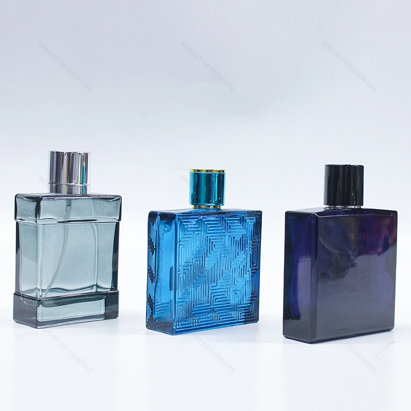 Luxury Recyclable 30ml 50ml 100ml Gradient Color Glass Perfume Bottle with Pump Spray Cap