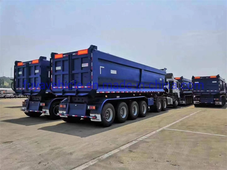 Heavy Load 3-Axles Carbon Steel U Type Dump Truck Semi Trailer