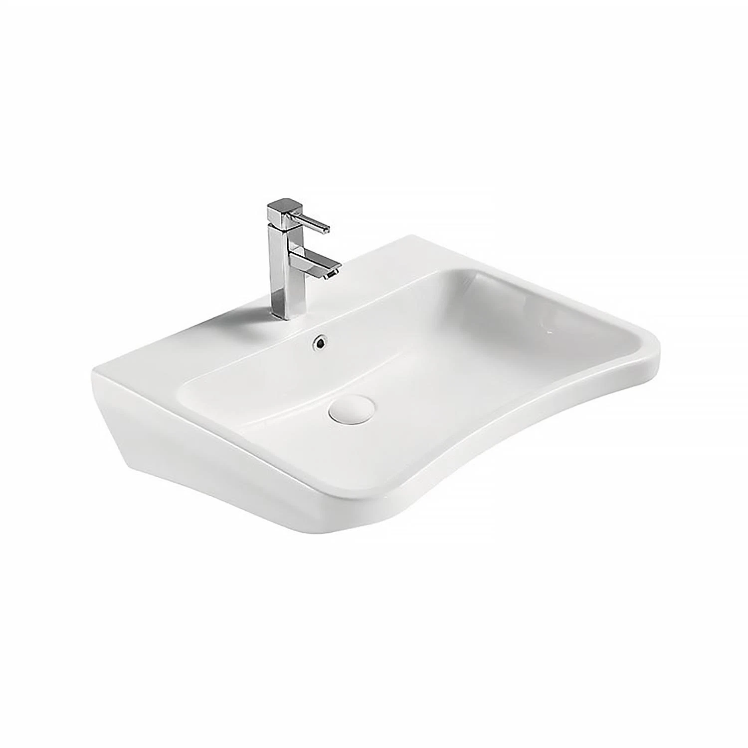 Compact Design High quality/High cost performance Rectangle Ada Compliant Ceramic Wheelchair Accessible Bathroom Sink Glossy White Wall Mount Handicapped Washing Sink